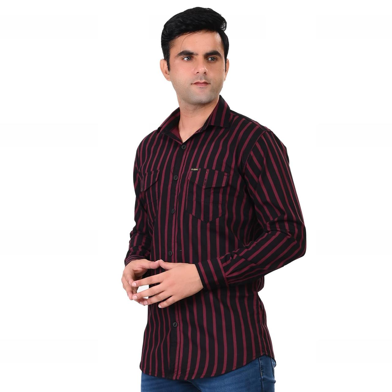 Mens Red Striped Shirt