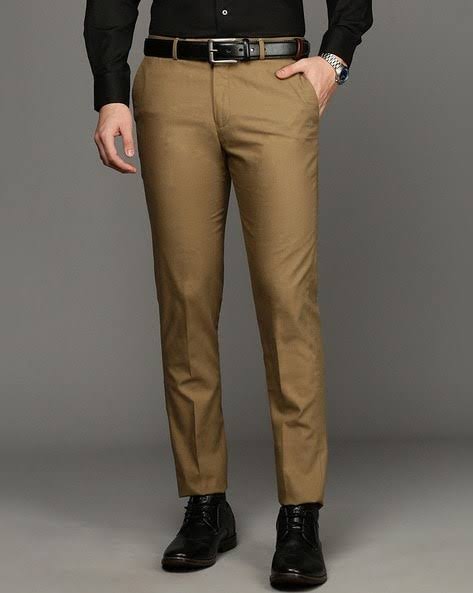 Mens Khakhi Formal Pant