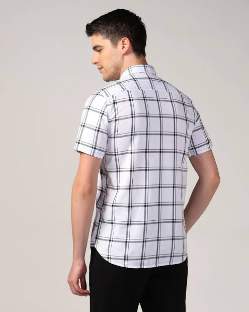 Grey $ White Chaked Half Shirt