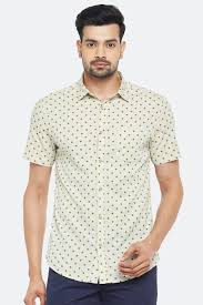 Creamy White Designe Half Shirt