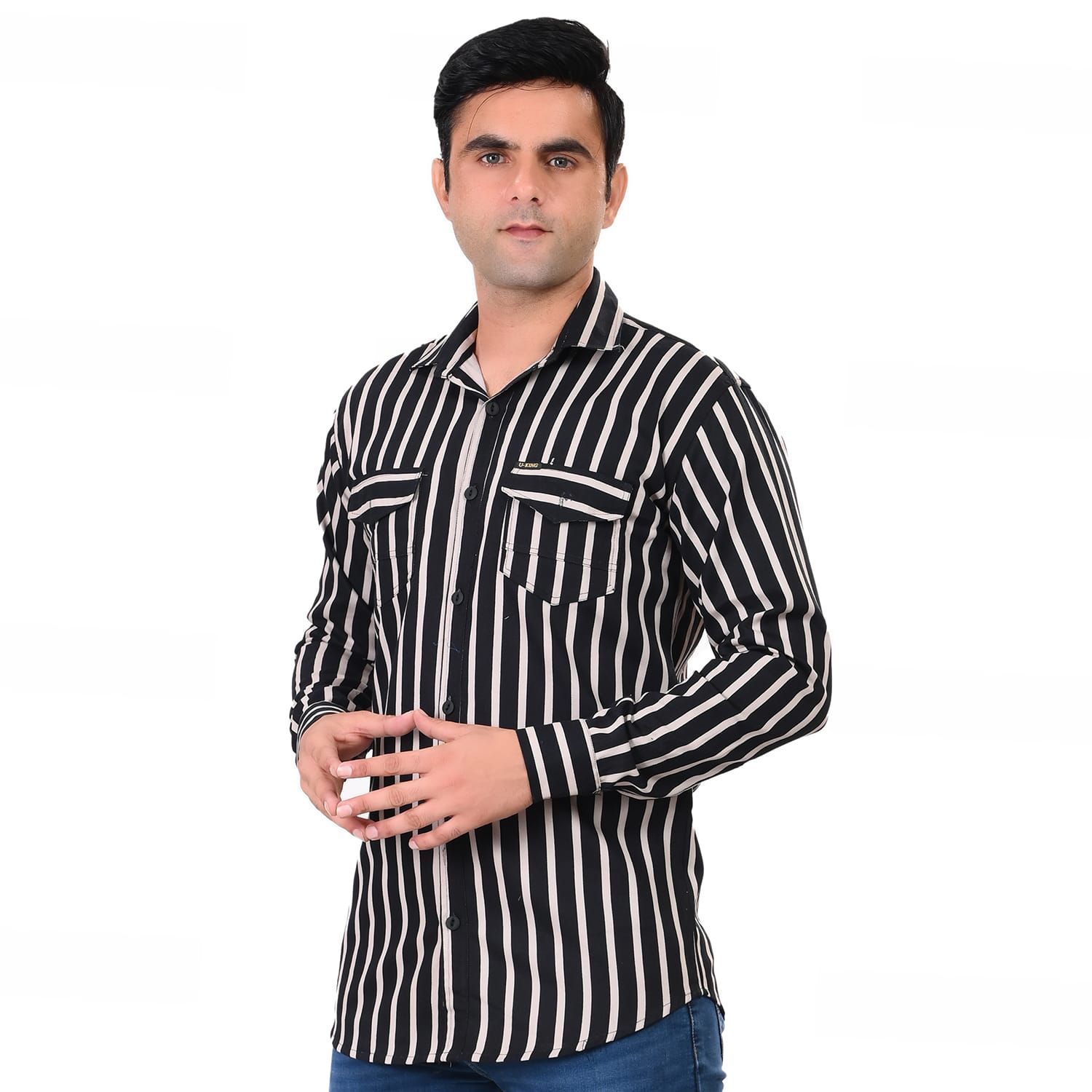 Mens Black Striped Shirt